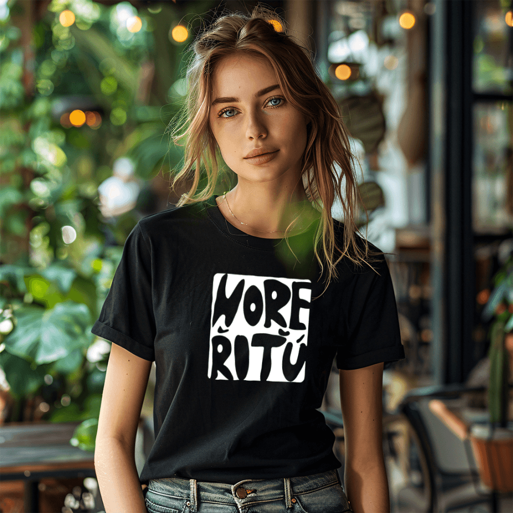 "Hore řiťú" - dámské triko – foto 3
